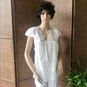 White lace tunic top
